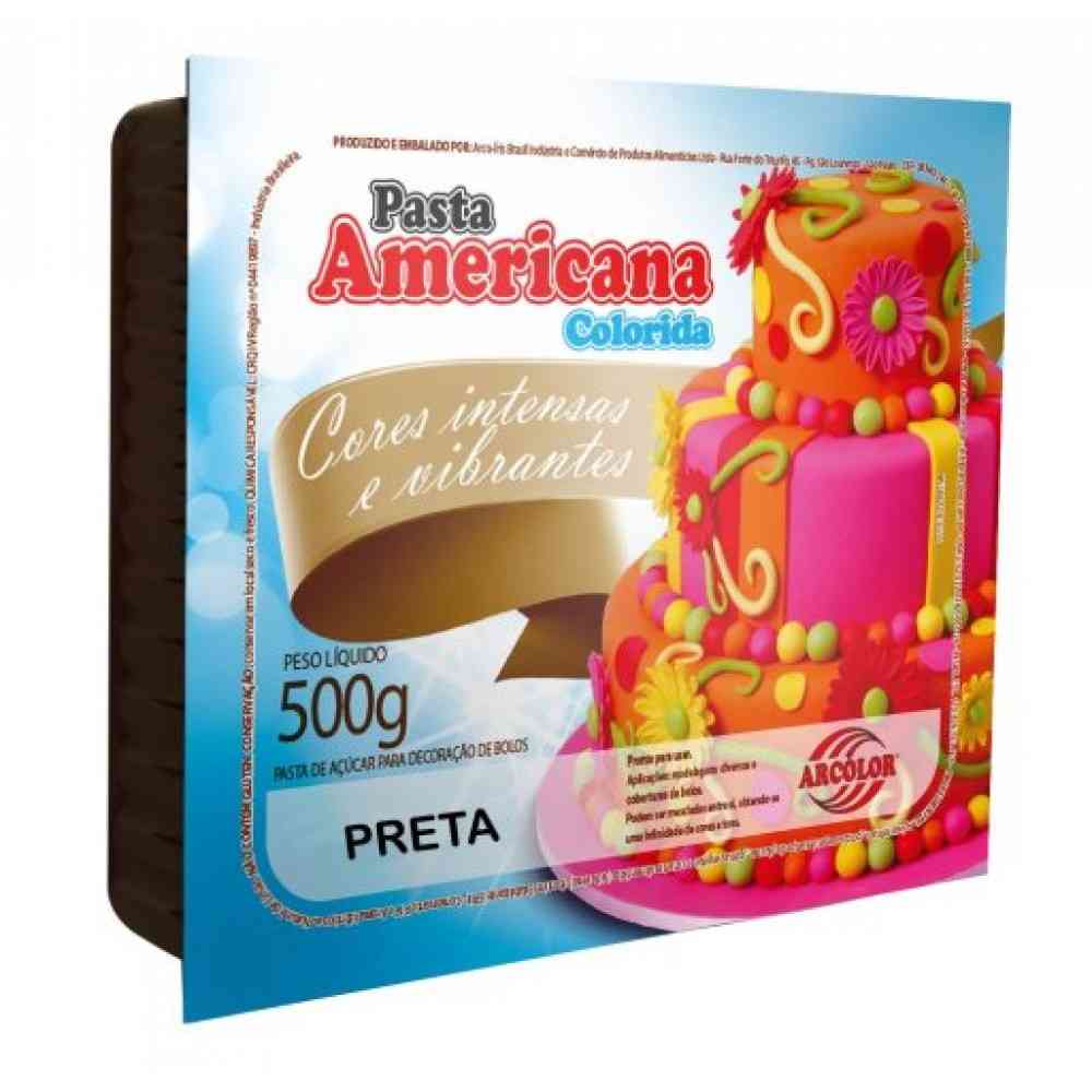 Imagem de Pasta Americana Colorida Preta 500g - ARCOLOR